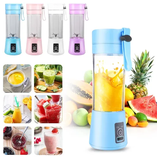 Mini Portable Blender,Smoothies Personal Blender Mini Shakes Juicer Cup USB Rechargeable With 6 blades White