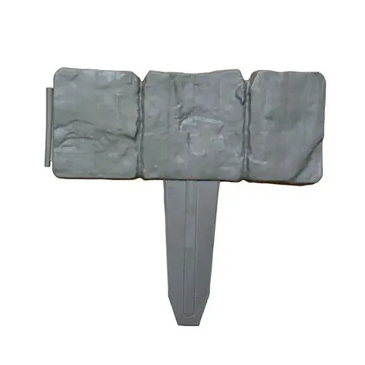 20pcs Garden Fence Edging Plastic Lawn Border for Outdoor Yard Flower Bed - Grey