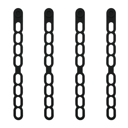 4 Pcs Silicone Latch Strap Tie for Slow Cooker Lid Lunch Box Bundling Organizing Black