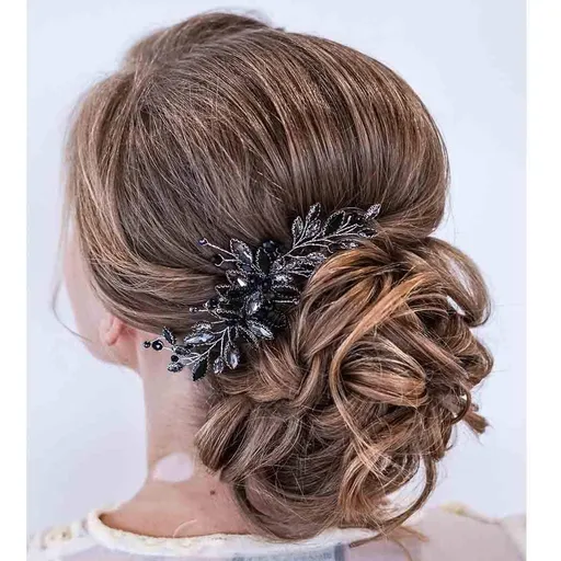 Black Wedding Hair Comb Rhinestones Opal Crystal Vintage Bridal Hair Clips Bride Hairpiece Handband Accessories for Women