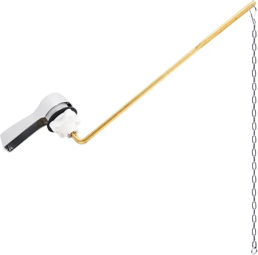 Universal Front Mount Toilet Handle Tank Flush Lever Replacement Handle with Stainless Steel Flapper Chains for Most Front Mount Toilets- Chrome Finish Toilet Handle