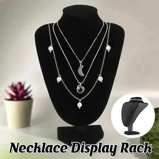 1-Piece Black Velvet Necklace Display Stand
