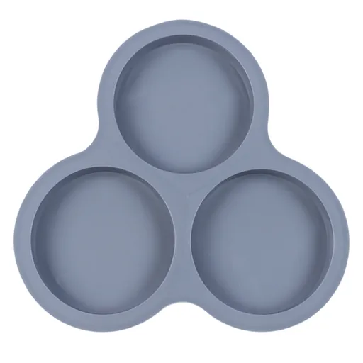 1 Pcs Silicone Egg Cups for Air Fryer,3-Cavity Cupcake Baking Tray,Round Silicone Baking Tools,Round Silicone Ramekins,for Sandwiches,Non-Stick Tray for Baking Accessories,(Dark Gray,9.06x8.46 in) Dark Gray