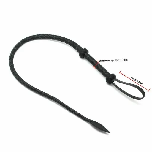 House Of Dasein Black Microfiber Leather Braided Whip Spanking Play Bdsm Impact Toy Fetish - Loop