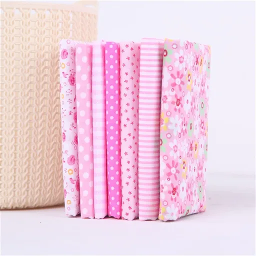 7PCS Cotton Crafts Fabric Bundle Patchwork Squares Quilting Sewing Patchwork DIY Multicolor
