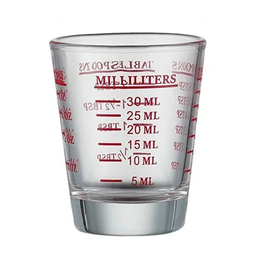 Shot Glass Measuring Cup,1.7oz Clear Thick Base Small Jigger,Multi-Scale for Baking Espresso,Kitchen Bar Home Use