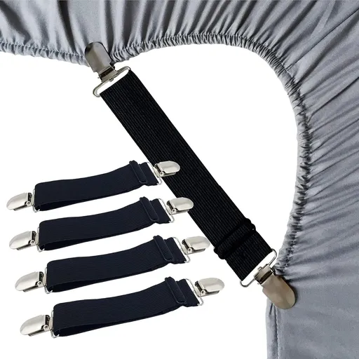 Sheet Straps Bed Sheet Keeper Holder for Corners Sheet Stays Suspender Clips Fitted Sheet Holder Clips Garters Fasteners Mattress Clamps