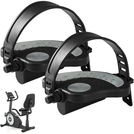 2 Pcs Exercise Bike Pedals Under Desk Bike Pedals, 9 and 16 Stationary Bike Pedals for Exercise Bike Dynamometer Spinning Indoor Pedals