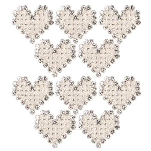Chic Design Metal Flat Heart Buttons 10pcs for Coat and Cardigan Closure
