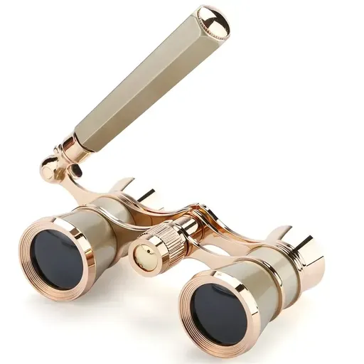 3X25 Vintage Opera Glasses, BK7 Optical Glass, Central Focus, for Theater Concert Opera Viewing(Gold gilding)