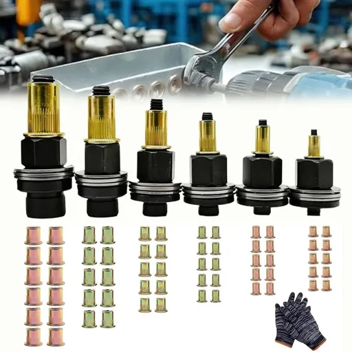 6 Rivet Nut Pliers and 60 Press-In Nuts Kit for M3 to M10 Installation in Metal Agricultural Equipment and Retrofitting