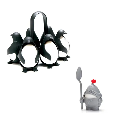 3-in-1 Cook, Store and Serve Egg Holder, Penguin-Shaped Egg Cooker for Making Soft or Hard Boiled Eggs, Holds Eggs