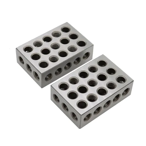 1-2-3 Blocks 23 Holes Within .Tolerances 321 Blocks Set Used for Calibrating Equipment Steel-Hardened Precision , Two Pack