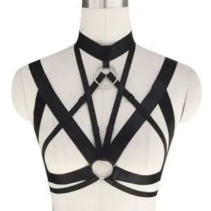 House Of Dasein Ring Harness Women Body Fetish Clothing - Silver Plated
