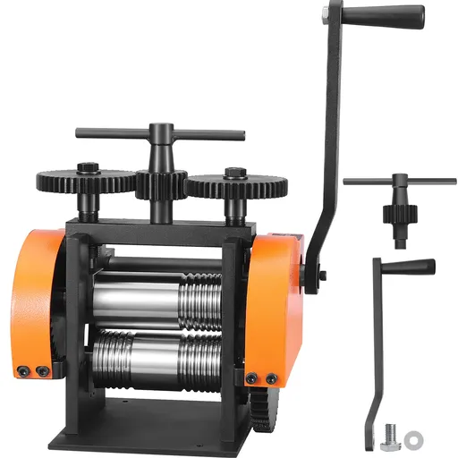 Rolling Mill, 1.77"/45 mm Jewelry Rolling Mill Machine, 1: 2.4 Gear Ratio, 3-in-1 Multi-function Rolling Mill, 0-6 mm Press Thickness for Metal Jewelry Making Sheet Square Wire Semicircle