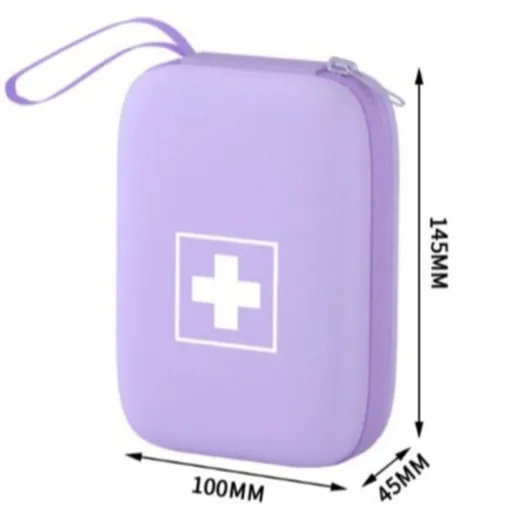 Mini Portable Medicine Storage Bag, Travel First Aid Pouch, Outdoor Emergency Medicine Organizer—Purple