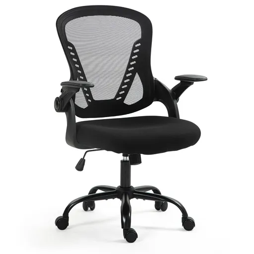 Ergonomic Office Chair Adjustable Recline Coolmesh Fabric Black Mesh Black Frame