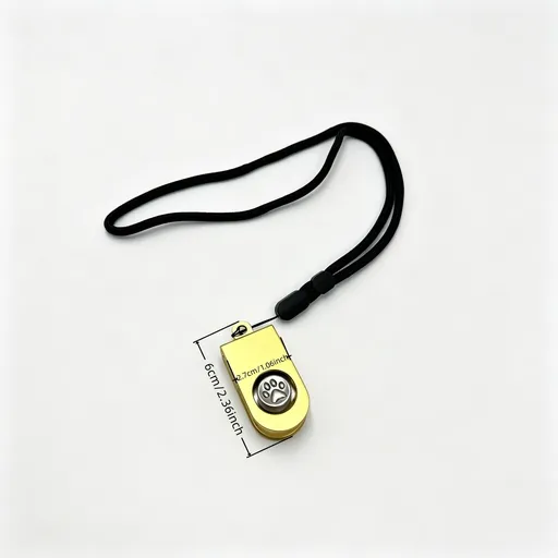 Premium Zinc Alloy Pet Training Clicker with Anti-Slip Grip, Available in Dog-Head and Paw-Print Designs, Featuring Dual Lanyard or Bracelet Options for Interactive Obedience Sessions at Home or Outdoor Parks. (Paw‑print, Lanyard)