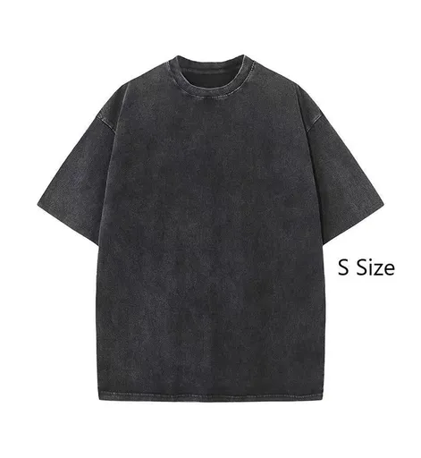 230gsm Heavyweight Retro Cotton T‑Shirt Unisex Casual Staple Suitable for Christmas Gifting Black Size S