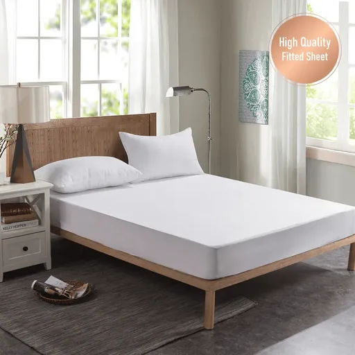 King 193x213cm Hotel Bedding White Cotton Satin Bedspread - Cotton double jet satin-60x60s