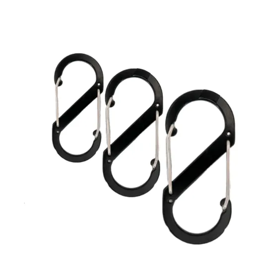 3pcs Heavy Duty Dual S-Biner Carabiner Hooks Multi-Size Handy Hardware