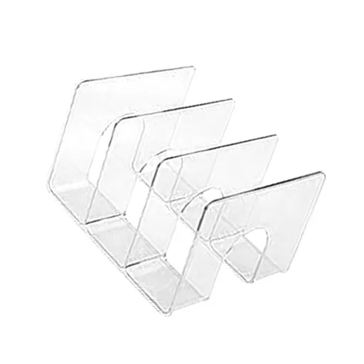 Desktop 3 Grid Bookend Transparent Vertical Book Organizer Divider Book Desktop Shelf for School Home Transparent