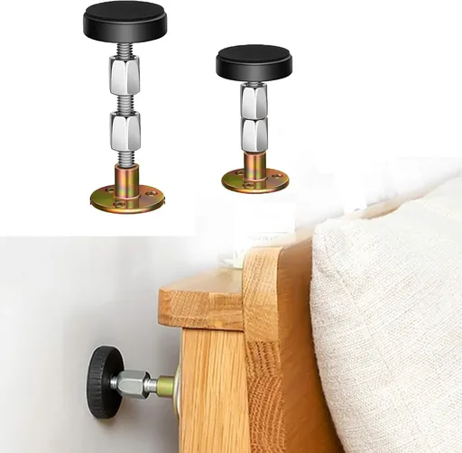 Headboard Stoppers for Wall, Adjustable Iron Bed Frame Anti-Shake Tool, Easy Install, Wall Protection,30-90mm(2PCs)