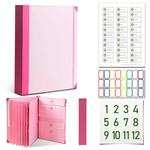 in Case I Die Binder with Labels, End of Life Planner Organizer Binder, Life Document Organizer Kit for Important Papers, for When I Die Planning, Estate Folio Organizer for Families - Red - Size 1Pack