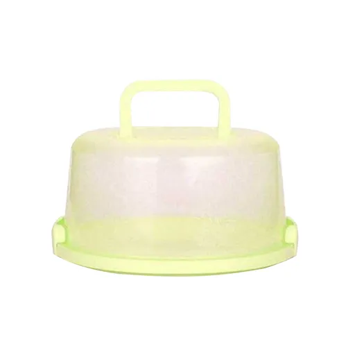 Cake Storage Box, Airtight Snap Lock Cover for Cupcakes and Refrigerator Storage, Food Container, Green, 26 x 22.5 x 13.5 cm