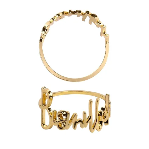 6pc Letter Napkin Rings , Metal Napkin Ring Holder Set Alphabet Napkin Buckles Holder Table Decor
