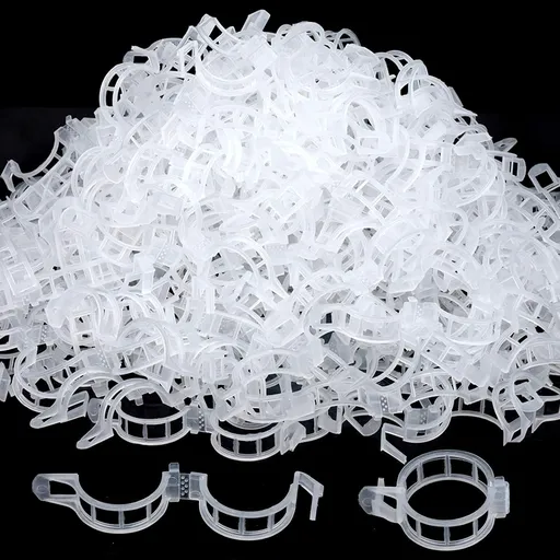 300 PCS Plant Support Clips, Plastic Garden Plant Ties, Tomato Clips Trellis or Tomato Cucumber lower Squash Vine, 1” Inner Diameter or Climbing Plants