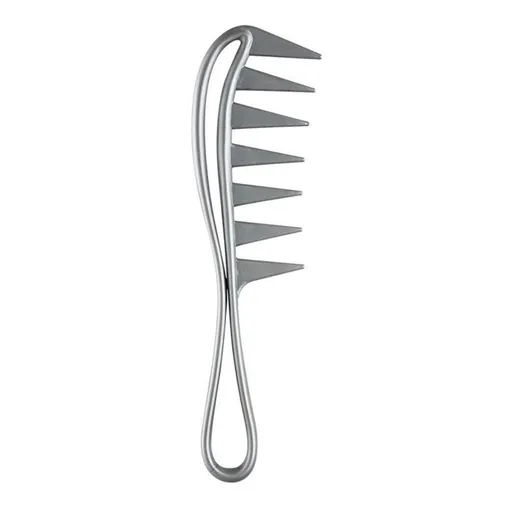 Men's Vintage Pompadour Wide-Tooth Comb, Slick-Back Styling Hair Comb, Plastic Hairdressing Comb—Silver