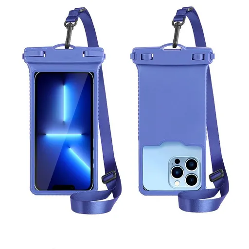 Waterproof Phone Pouch IPX8 Floating Dry Bag with Lanyard, Universal Touchscreen Case for Beach, Swimming, Boating, Hiking, Rainy Commute and Outdoor Work (Purple)