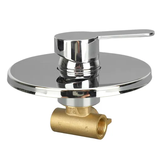 Shower Handle Valve All Copper Concealed 3 Way Round Hot and Cold Shower Faucet Shower Valve Trim Kit for Bathroom Shower