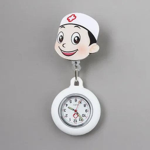 Luminous Nurse Watch Retractable Clip Waterproof 150m Cartoon Style