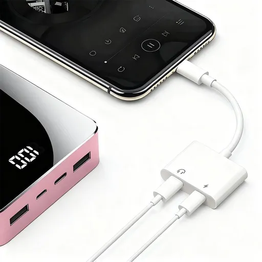 2-in-1 Lightning to 3.5mm Headphone Jack and Charger Adapter - For Apple Devices