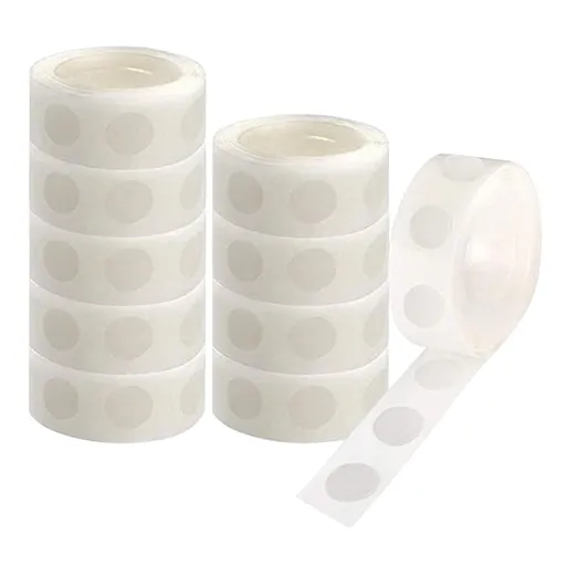 1000 Pieces Balloon Glue Dots, 10 Rolls Clear Removable Double Sided Adhesive for Balloons Crafts and Wedding Decor, White, 2 inches