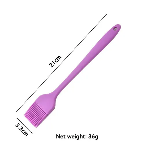 silicone oil brush, grilling brush, baking brush, high heat resistant brush, 21cm brush, baking cloth brush, kitchen tools, bbq accessories, non-stick brush, oil spreading brush - Purple - Size 6PCS