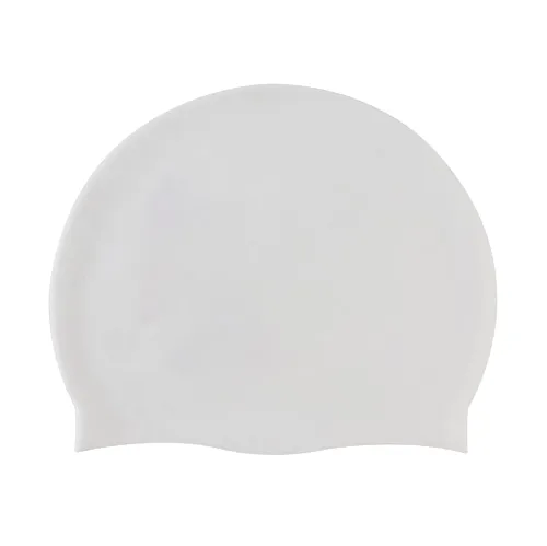Silicone Swimming Cap Large Waterproof Swim Hat for Long Hair Men Women Adults-White