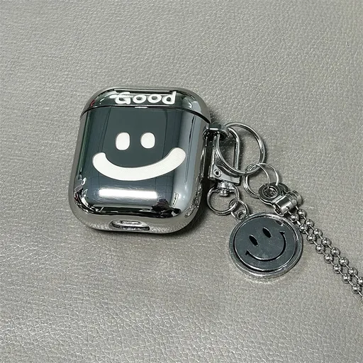 Laser Engraved Smiley + Matching Keychain Apple AirPods 2