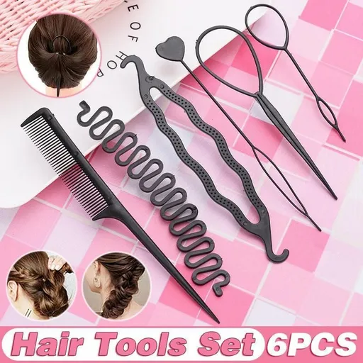 6X Hair Tools Set Design Styling Braiding Accessories DIY Girls Women Clip Pin