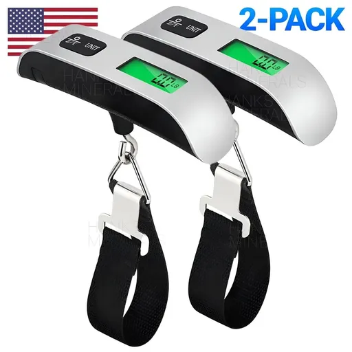 2-Pack Luggage Scale 110Lb 50Kg Portable Travel Lcd Digital Hanging Weight for Travel,Airport,Trip,Holiday,Packing