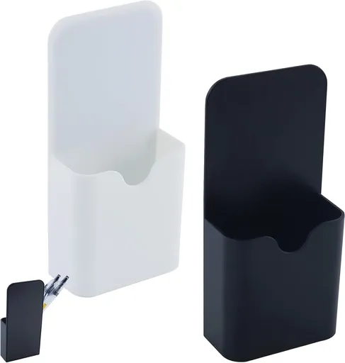 2-pack magnetic pen holder - magnetic marker holder - whiteboard - refrigerator - marker holder for metal surfaces (black and white)
