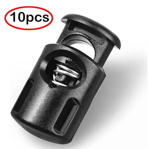 Hot !10Pc Rope Cord Locks Clip End Single Holes Luggage Lanyard Fasten Stopper Sliding, 10Pcs Spring Buckles Spring Buckle One Size Spring buckle