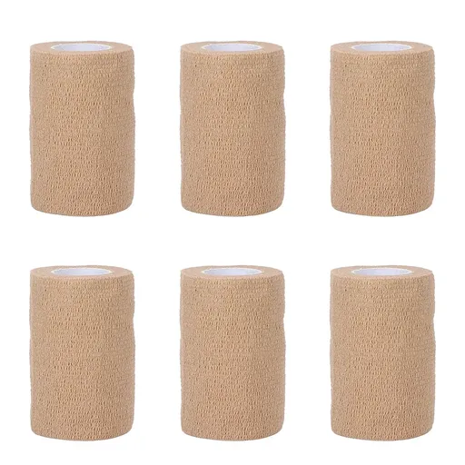 6PCS Self Adhesive Elastic Wrap Non Woven Cohesive Tape for Sports and Daily Use - 7.5cm