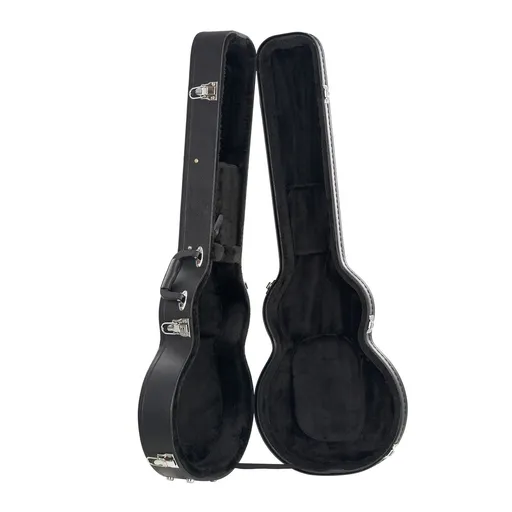 Electric Guitar Hard Case, 1050 mm Gourd-Shaped Guitar Hard Case, With Lock Latch Key Handle, PVC Padding Soft Lining Water-Resistant Hard Shell Guitar Cases, for 990 mm LES Paul Guitars, Black