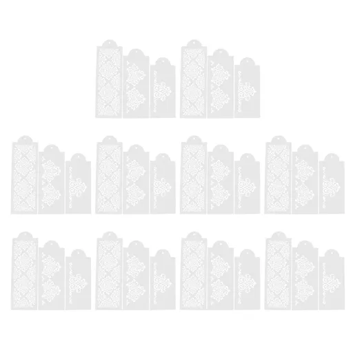 10 Set Cake Spray Mold Cake Border Embossing Mold Fondant Dessert Baking Stencils