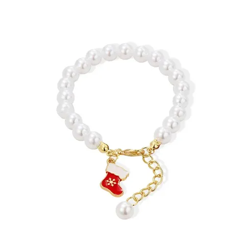 Faux Pearl Bracelet for Women Christmas Gift Adjustable Fashion Jewellery - Christmas stocking