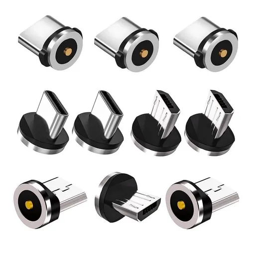 2in1 10pcs Magnetic Charging Tips, 360 Rotate Tips for USB-C/Micro Ports, Water-dustproof, No Cord, Non-Data