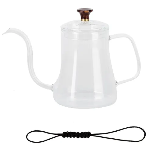Glass Coffee Pot Swan Neck Thin Mouth Kettle HandMade Coffee Maker Pour Over Kettle(600 ml )